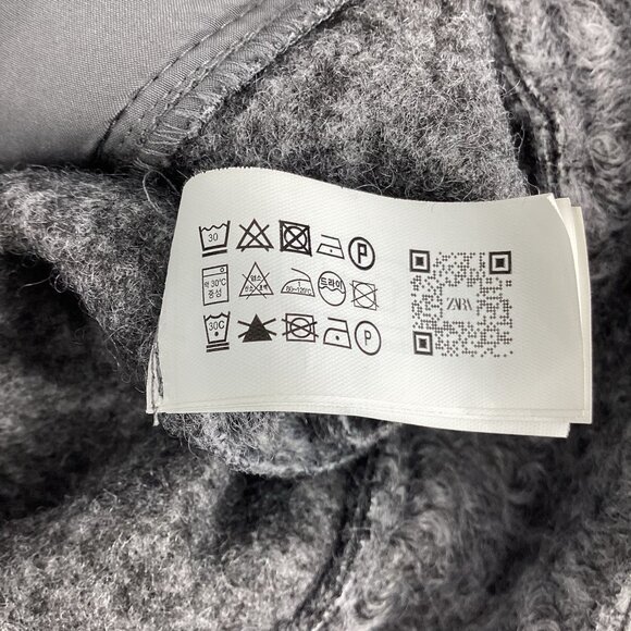 ZARA Women’s Bouclé Loft Moto Zip Point Collar Jacket Gray Size Medium EUC - Picture 10 of 15